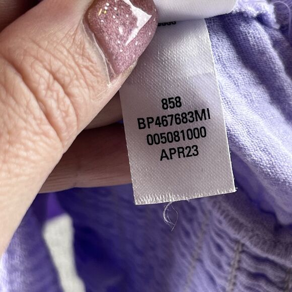 BP Top Womens Extra Small Cropped Peplum Bustier Cami Tank Ruffle Coastal Purple - Picture 5 of 10